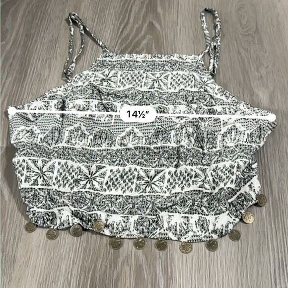 LF Millau Black & White Printed Embellished Coin Pom Tank & Shorts Set Size M - Picture 5 of 10